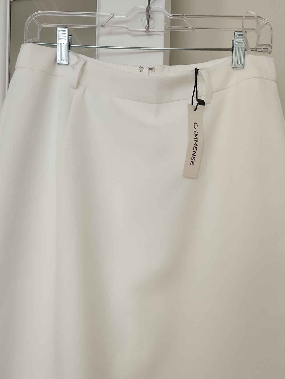 Commense Cream Pencil Skirt - Sleek High-Waist Design NWT - Picture 2 of 4